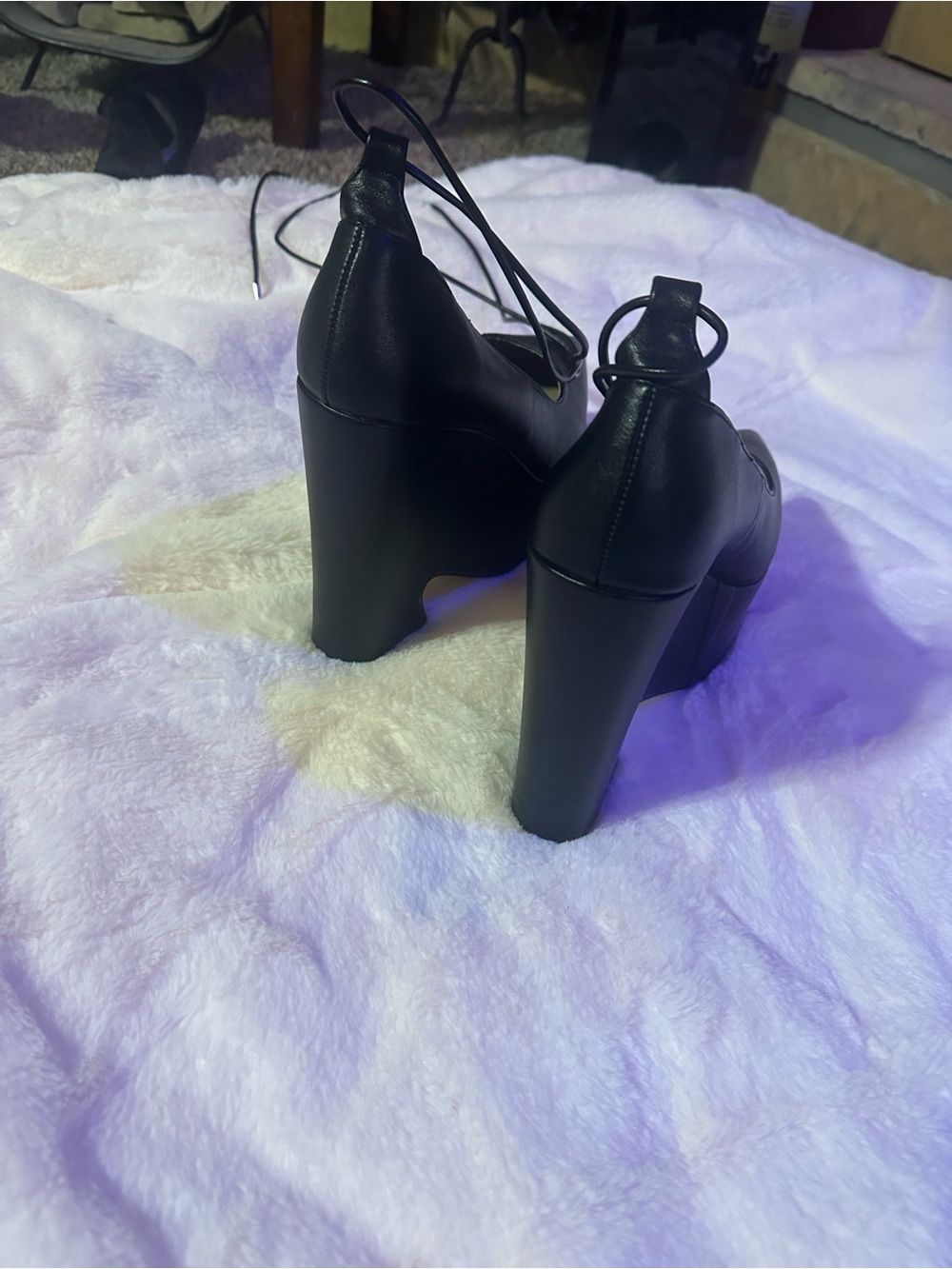 Fashion Nova Black Platform Wedge Pumps - Picture 7 of 8